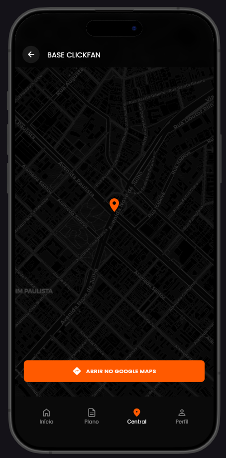 Mapa de bases do app ClickFan