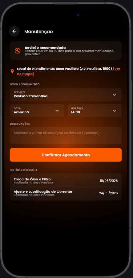 Tela de manutenção do app ClickFan